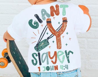 Giant Slayer SVG, Christian Png, Kids Png, Religious Png, Retro Png, Boy Png, Trendy Png, Faith-Based, Toddler Png, Bible Verse Png, Stars