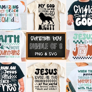 Kinder SVG Bundle, christlicher Png, religiöser Png, Retro Png, Junge Png, trendiger Png, auf Glauben basierend, Kleinkind Png, Bibel-Vers Png, Kind Gottes Png