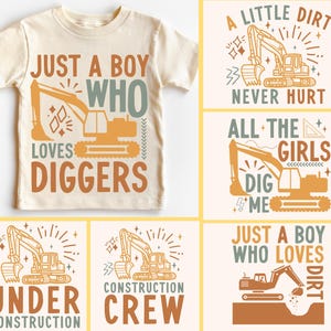 Construction Boy PNG Bundle, Boy SVG Bundle, Just a Boy Who Loves Dirt, Digger, Equipment, Tractor, Excavator, Sublimation Download