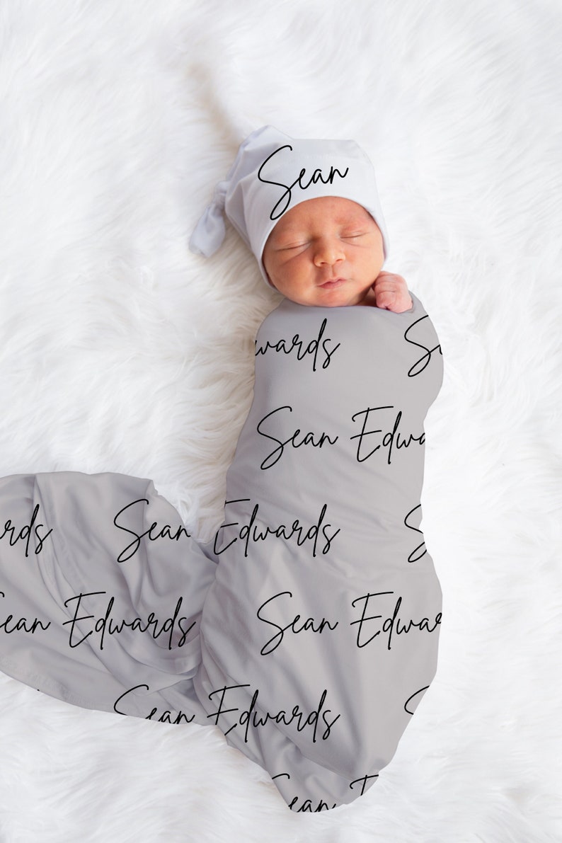 personalized swaddle blanket boy