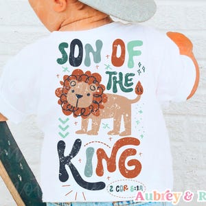 Bambini cristiani alla moda PNG SVG Sublimazione Figlio del Re Leone File di taglio Ragazzini Retro Bambini Colorati Versetti della Bibbia Grafica Design DTF