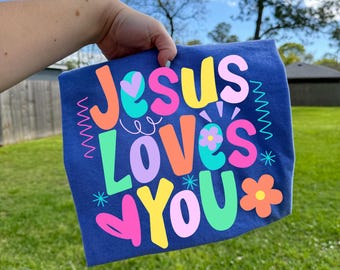 Jesus liebt dich SVG, Doodle PNG, Sommer PNG, Frühling Png, Girly Png, Trendy Png, Religiös Png, Boutique Png, Christlich Png, Preppy, Handwerk