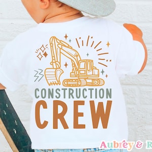 Construction Crew Tractor Truck Equipment Doodle Kid PNG SVG Sublimation Cut File Little Baby Retro Toddler Boho Colorful Graphic Design
