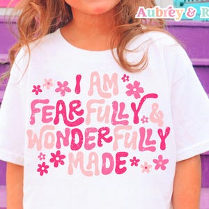 File PNG SVG con taglio a sublimazione per bambini, bambine, retrò, bambini, rosa, versetto religioso della Bibbia, grafica DTF.