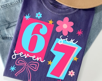 Six Seven PNG, 6 7 Svg, Six Seven 6 7 Meme PNG, Internet Joke, Shirt Png, Trending Social Media Humor, Viral, Phrase, Funny Saying, Popular