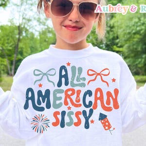 Tous les American Sissy PNG numérique sublimation SVG Cricut coupe fichier Coquette correspondant frère et sœur rétro fête de l'indépendance 4 juillet petite fille enfants