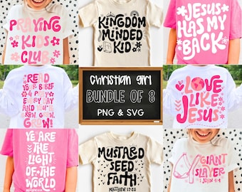 Kids SVG Bundle, Christian Png, Kids Png, Religious Png, Floral Png, Preppy Png, Trendy Png, Faith-Based, Toddler Png, Bible Verse, Girly