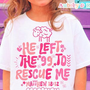 Christian PNG SVG-sublimatie hij verliet de 99 mat 18:12 gesneden bestand klein meisje retro kind peuter kleurrijk trendy bijbels grafisch ontwerp DTF