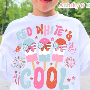 Rood wit en cool digitale PNG sublimatie SVG Cricut gesneden bestand ijslolly vrede Retro 4 juli Memorial Labor Day Girly zomer peuter kinderen