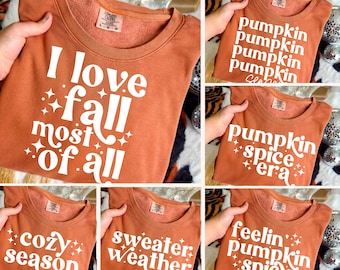Retro Fall Bundle Png, Trendy Fall Svg, Pumpkin Spice Era Png, Fall Design, Autumn Svg, Sweater Weather Png, Bright Colorful Svg, Cricut