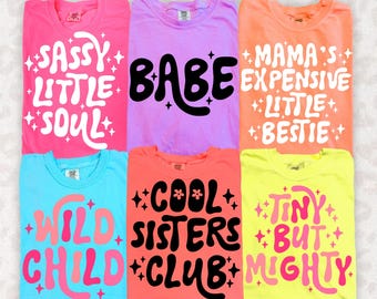 Kids SVG Bundle, Sassy Png, Toddler Png, Retro Png, Cool Sisters Club, Girly Png, Little Girl Png, Wild Child Png, Mamas Expensive Bestie