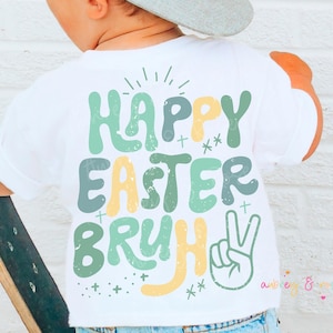 Vrolijk Pasen Bruh digitale PNG SVG sublimatie vrede uit vrolijk Pasen retro kleine jeugd jongen kind peuter gesneden bestand shirt grafisch ontwerp DTF