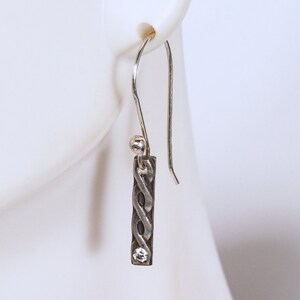 Sterling Silver Infinity Bar Earrings, Silver Earrings