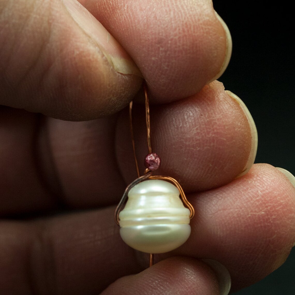 Freshwater Pearl in Oxidized Copper April Birthstone Pearl Etsy