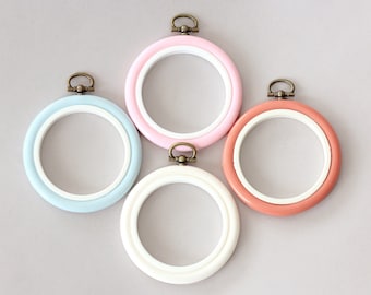 Mini Embroidery Hoop: 2.5" Flexible Plastic Circle