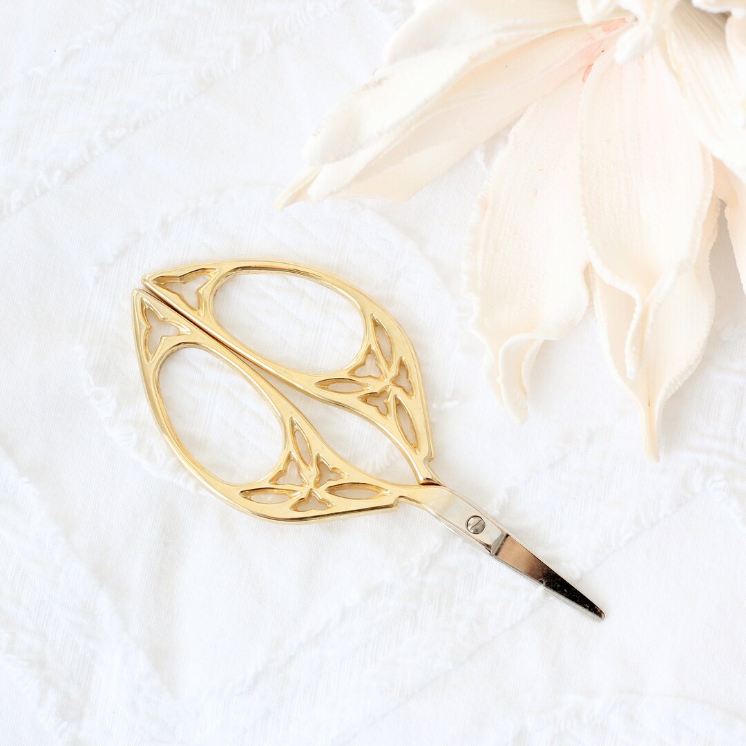 Gold Sewing Scissors. Fancy Embroidery Shears. Tiny/small Travel