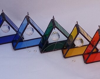 Stained Glass Triangle Prisms