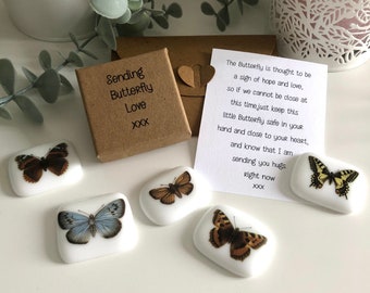 Butterfly Gift Sending Love Gift, Red Admiral, Tortoiseshell, Skipper, Large Blue, Swallowtail - Support, Unique Unusual Gift