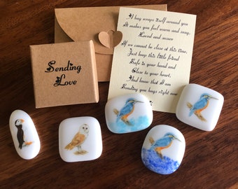 Wild Bird Gift, Sending Love, Owl, Puffin, Kingfisher, Woodpecker, Support, Unique Unusual Gift