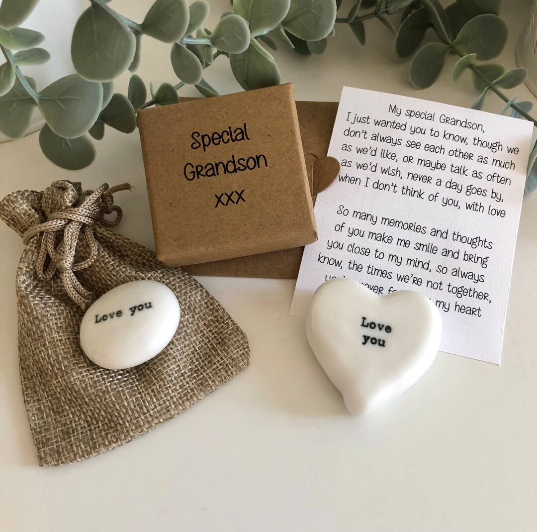 Personalized Grandson 1st Christmas Ceramic Ornament Gift From Grandparents, To A Special Grandson With Love On Your First Christmas Ornament, Custom Baby's First Xmas Ornaments 2026 With Name