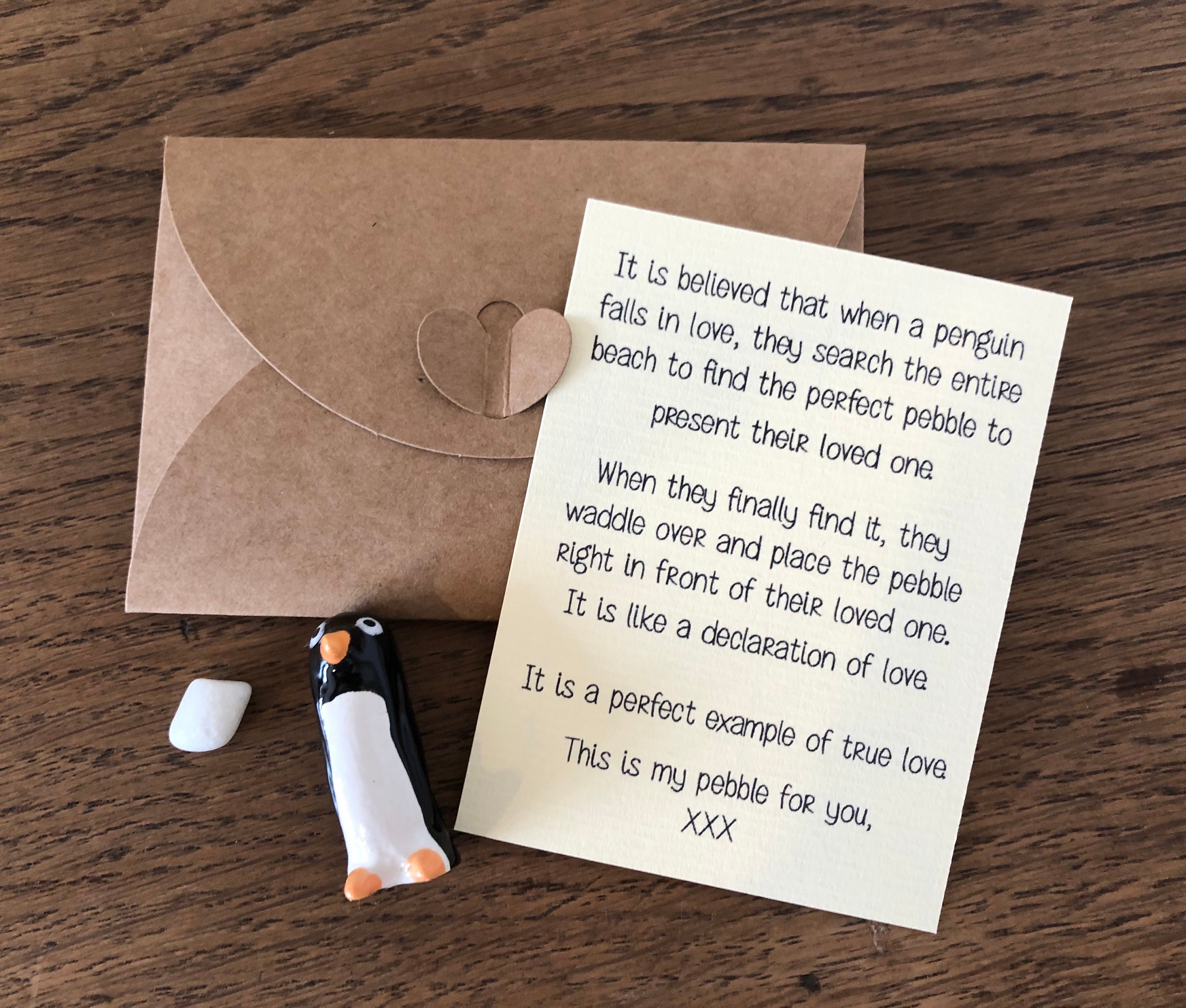 Penguin Pebble Love Gift Proposal Special Unusual Gift Etsy