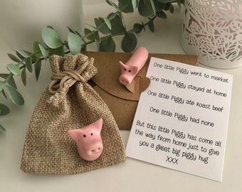 Piggy Gift Sending Hugs Pigs This Little Piggy Support, Love Gift Special Unusual Gift, Inspiration, Motivation, Unique, PERSONALISED