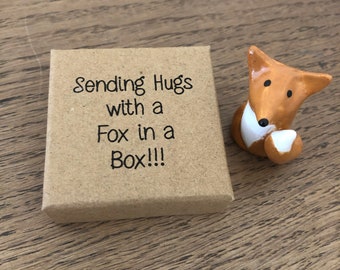 Sending A Hug, Fox Gift Hug in a Box, Support, Love Gift Special Unusual Gift, Inspiration, Motivation, Unique Unusual Gift