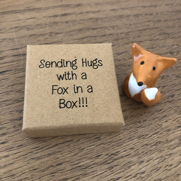 Sending A Hug, Fox Gift Hug in a Box, Support, Love Gift Special Unusual Gift, Inspiration, Motivation, Unique Unusual Gift