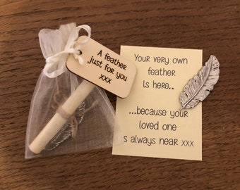 When Feathers Appear Remembrance Memorial Gift Message Support, Bereavement, Inspiration, Unique, Unusual