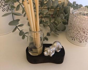 Diffuser Aromatherapy - Dog Gift Set Carved Wood & Pewter