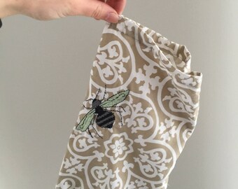 Small Bag with hand-embroidered bee!