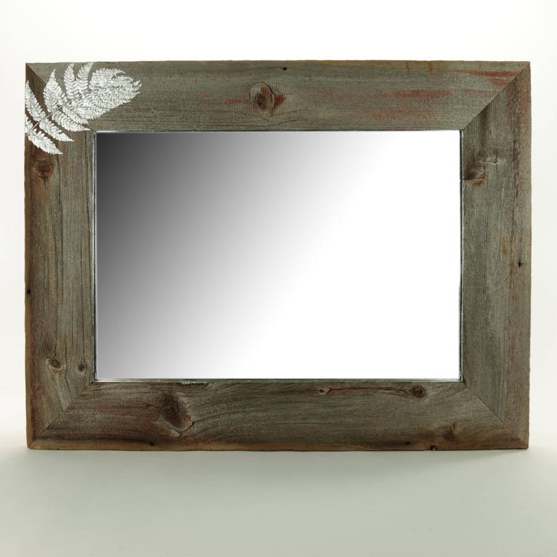 Reclaimed Barnwood With Silver Leaf Fern Bottom Right Gilded Interior Surround Was 300 00 Now 250