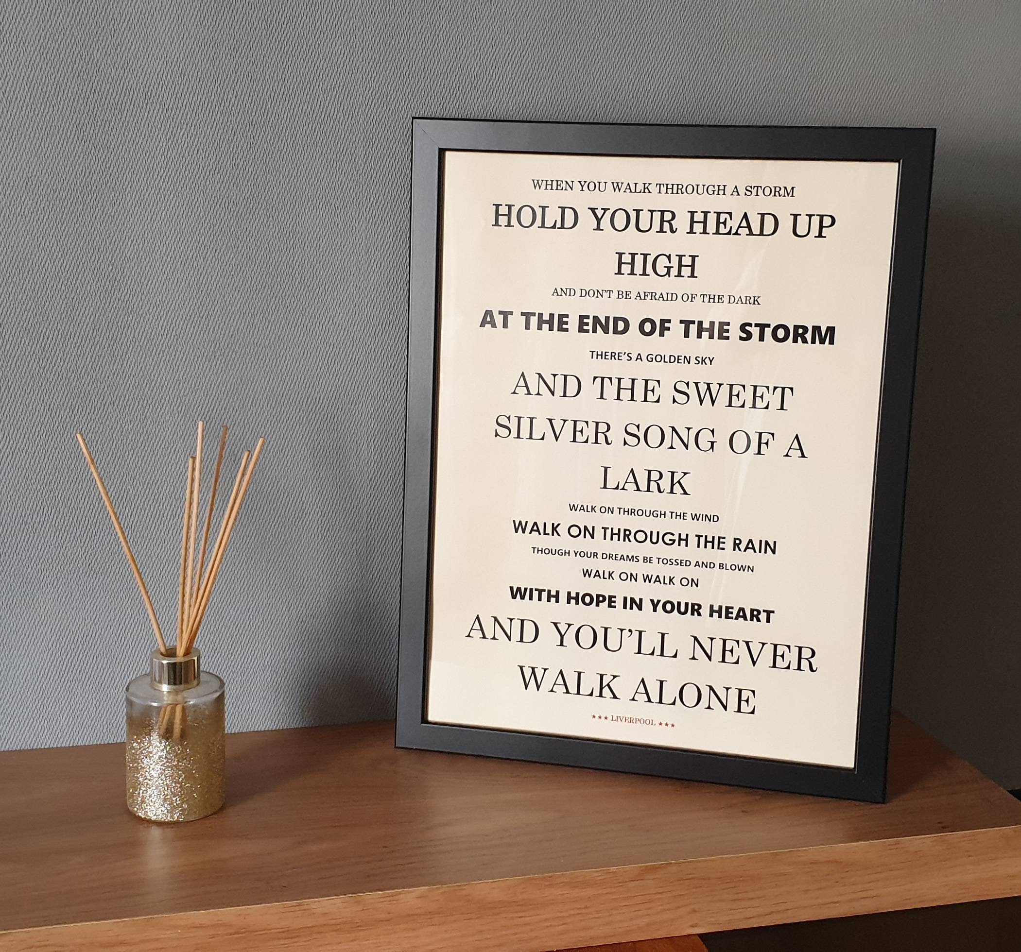 A3 Framed Liverpool Fc You Ll Never Walk Alone Lyrics Etsy Ireland