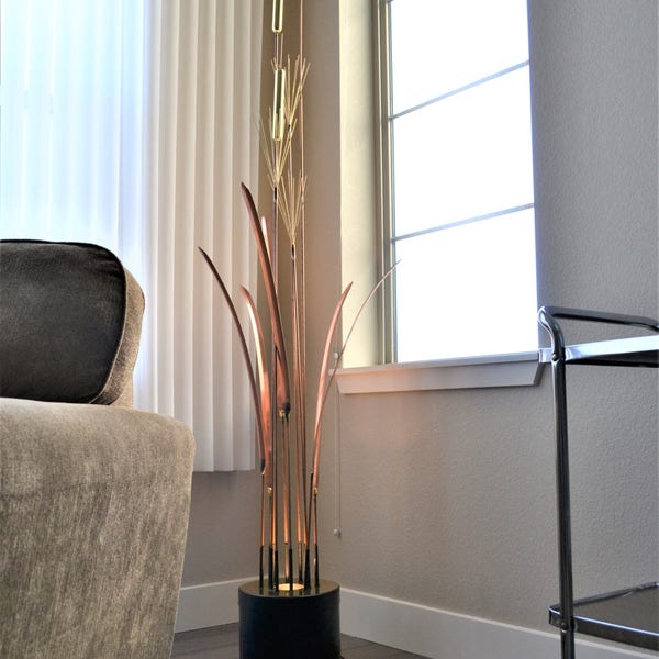 Curtis Jere Sculpture | C Jere Lamp | Mid Century Modern Lamp| Vintage Cattail Lamp | Brutalist Art | Mid Century Sculpture | Art Sculpture