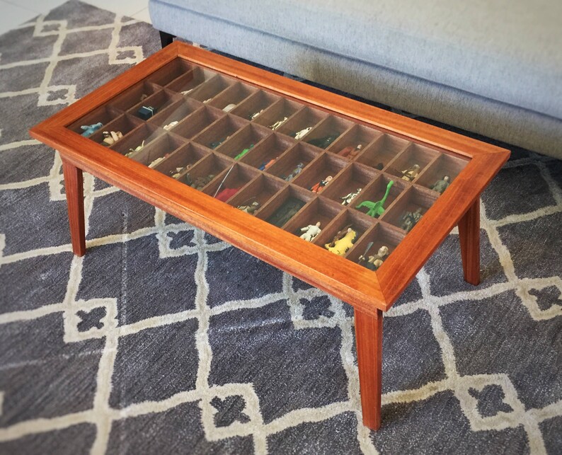 Handmade Mahogany Display Shadow Box Coffee Table for Vintage Etsy