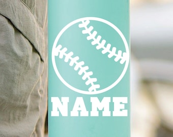 Baseball with Player Name | Personalized |  Water Bottle | Car window | Laptop | Gift | Custom Sticker |