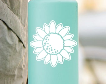 Sunflower Vinyl Decal | Waterproof Sticker for Laptop, Car, Water Bottle