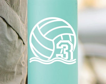 Custom Water Polo Number Decal | Laptop, Car, and Water Bottle Sticker