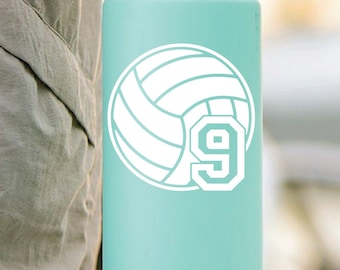 Volleyball Number Decal | Gift | Sticker | Solid