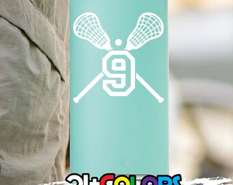 Lacrosse Number Sticker | Waterproof Vinyl Decal