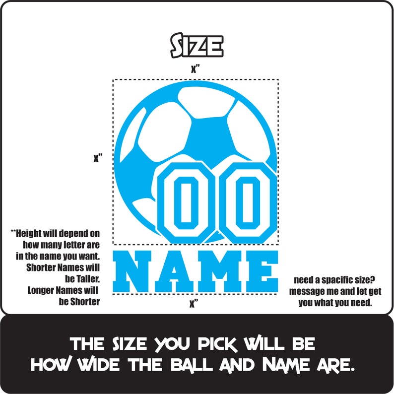 Soccer Ball Name and Number Decal Personalize Sticker Gift Etsy
