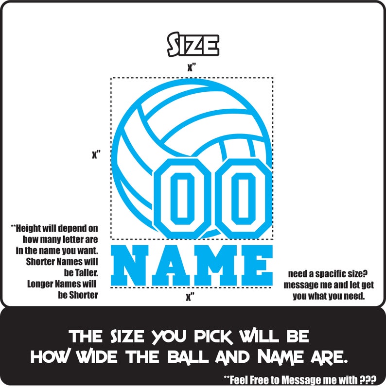 Volleyball Name and Number Decal Sticker Gift Etsy