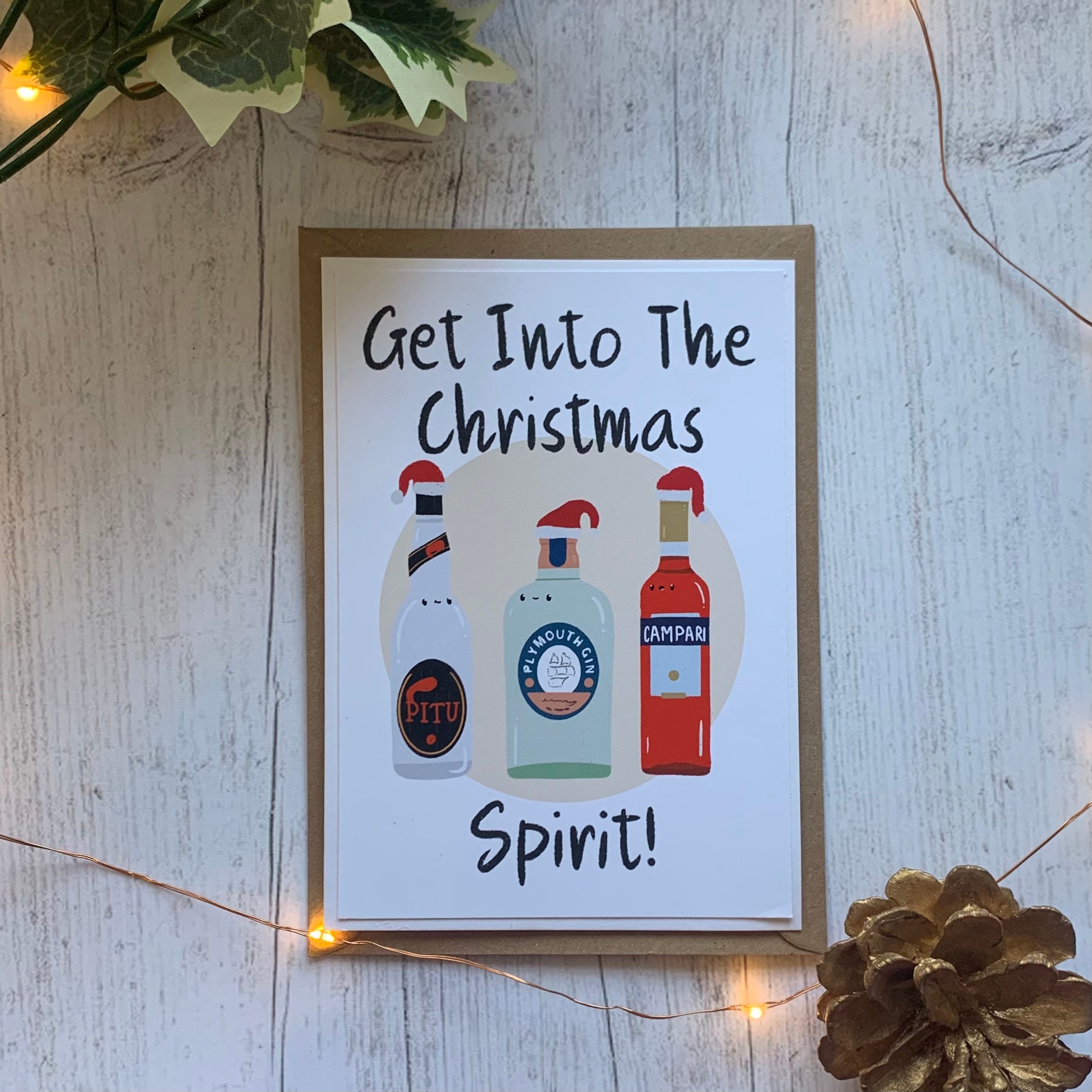 Christmas Spirit Christmas Card Christmas Card Cocktails  Etsy
