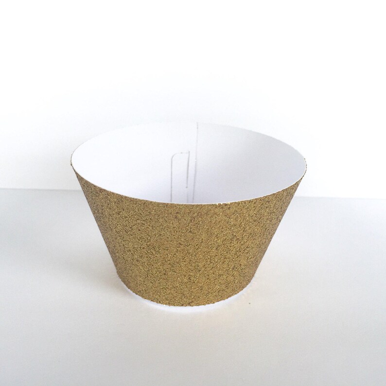Gold Glitter Cupcake Wrappers Set of 12 Etsy