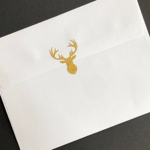 Adesivos de veado com glitter dourado ou prateado, lacres de envelope, enfeites