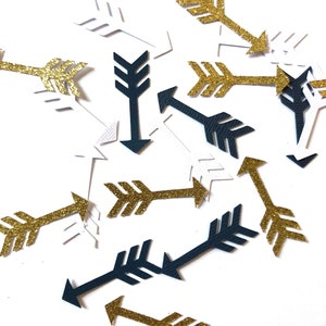 Arrow Confetti (Navy, Gold Glitter and White)
