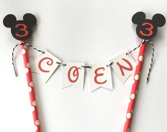 Gepersonaliseerde op muis geïnspireerde verjaardagstaarttopper