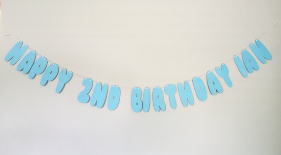 Personalized Happy Birthday Banner Bubble Letter Style Etsy
