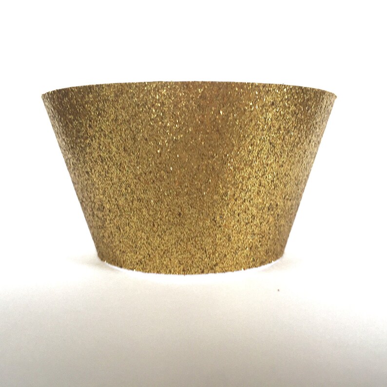 Gold Glitter Cupcake Wrappers Set of 12 Etsy