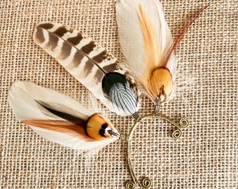 Feather Ear Cuff | Recycled Materials, Non-Pierced, Festival Jewelry